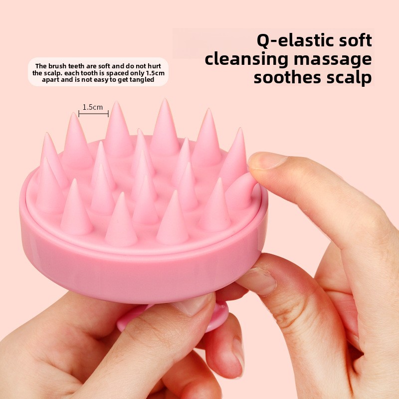 5-Pcs Purple Soft Scalp Massager Shampoo Brush with Detachable Bristles view 2