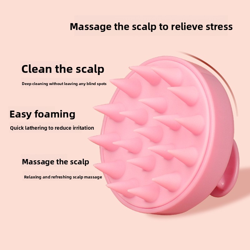 5-Pcs Orange Soft Scalp Massager Shampoo Brush with Detachable Bristles view 4