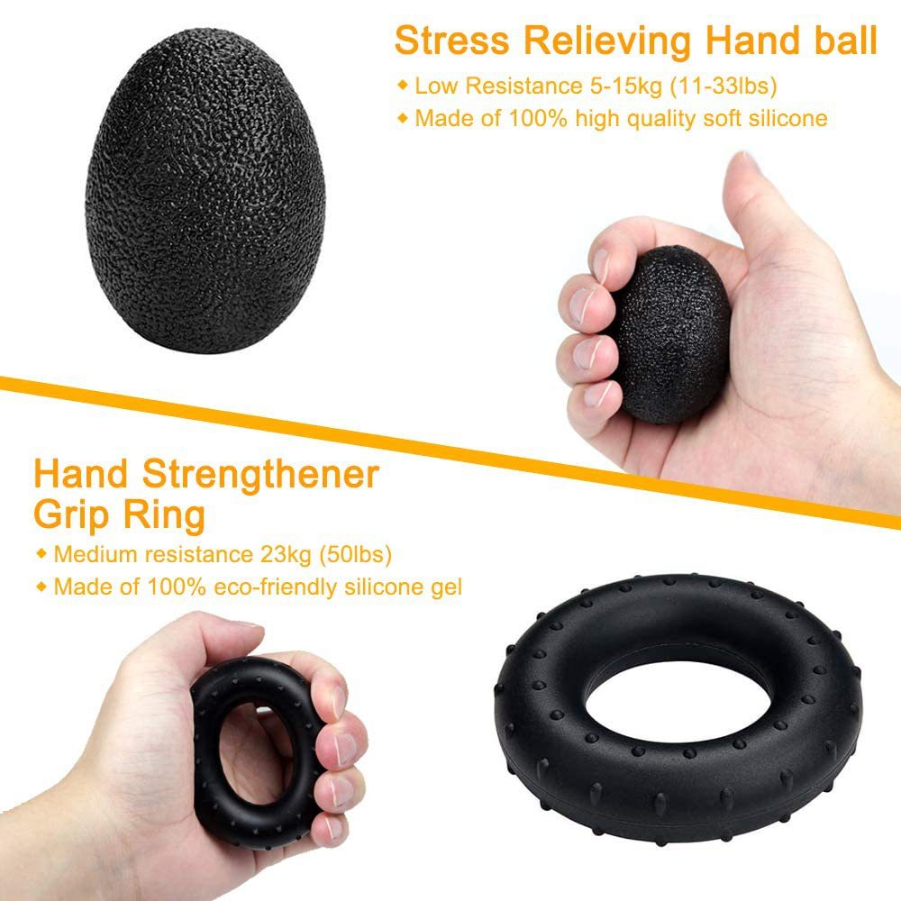 Blue 5 in 1 Hand Grip Strengthener Kit Adjustable Resistance Finger Stretcher view 4