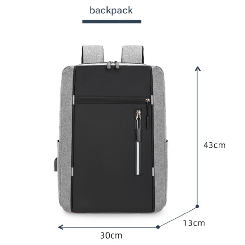 Black 3 Piece Mens Backpack Set with Sling Bag and Pouch USB Charging Port view 8