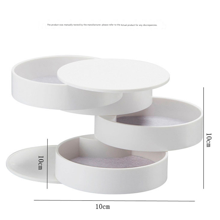 2 Pack Black Nordic Style Rotating Jewellery Storage Box 4-Layer Dustproof view 4