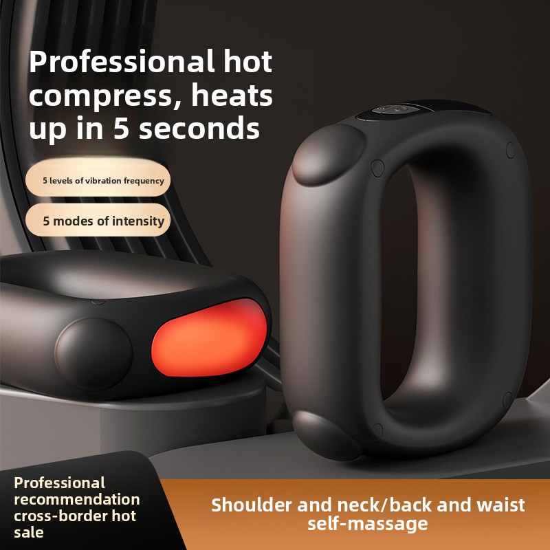 Pink Portable Fascia Massage Ring Vibration Massager with Heat and LED Display view 5