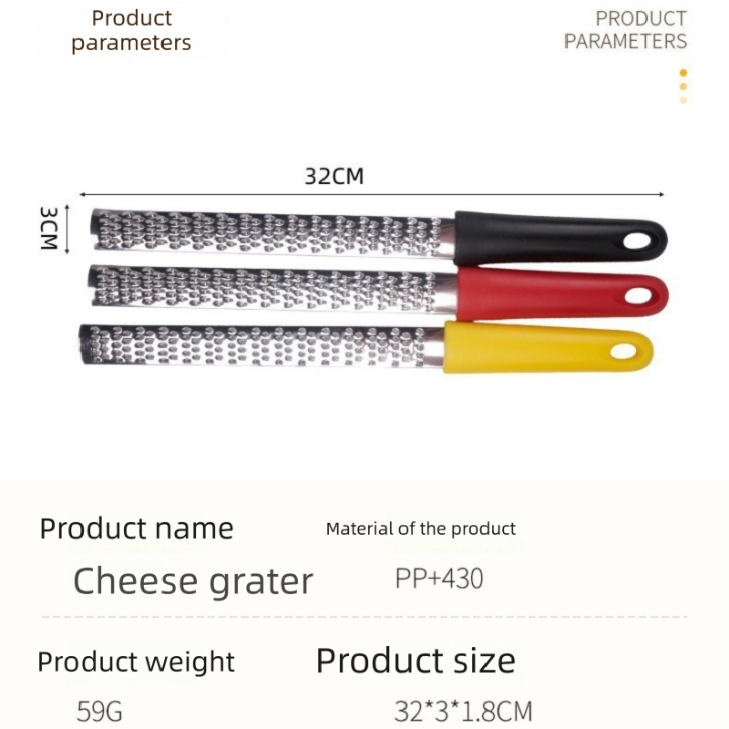 3-PCS Black Stainless Steel Lemon Zester and Cheese Grater 32cm Long view 5