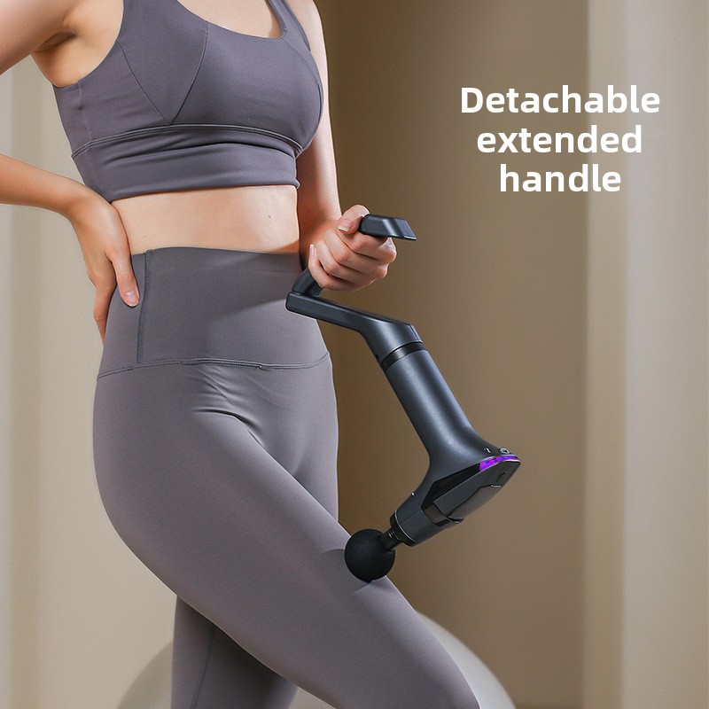 Yellow Professional Massage Gun with Extension Handle and Back Strap 12 Speeds view 3