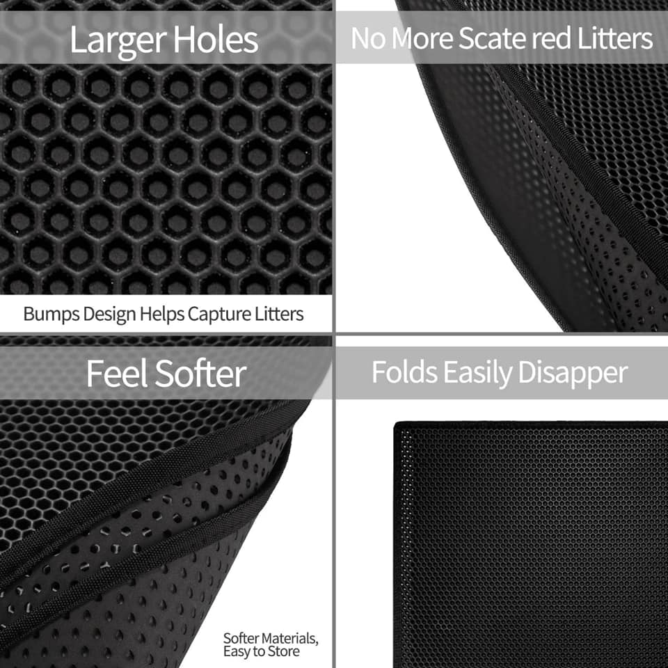 2-PCS Brown Double Layer Cat Litter Mat Honeycomb Design Waterproof EVA view 4