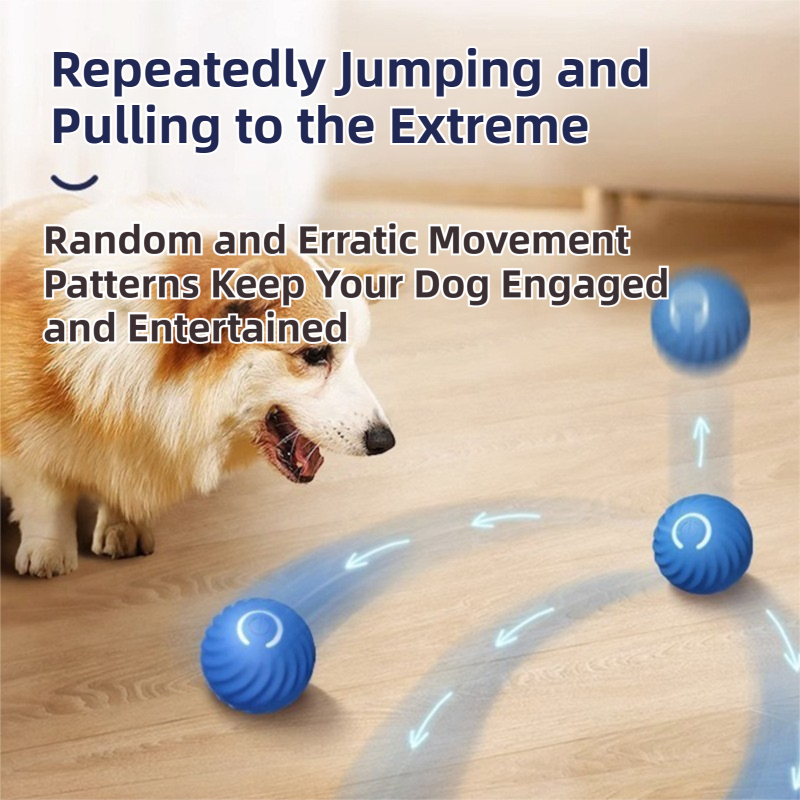 Blue Interactive Gravity Bouncing Dog Toy Ball(56MM) - Smart Automatic Teasing view 3