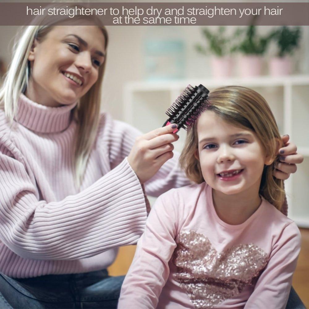 2-in-1 Black-Purple Negative Ion Hot Air Styler Brush - 7-Level Temp & 3-Gear view 5