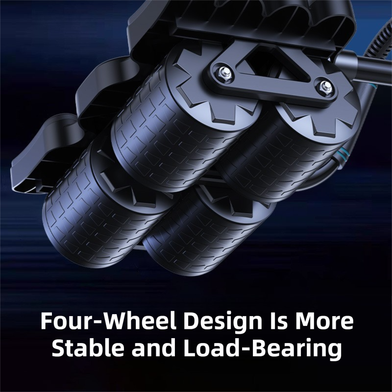 Black 4-Wheel Automatic Rebound Ab Roller with 8 Elbow Support - Core Trainer view 2