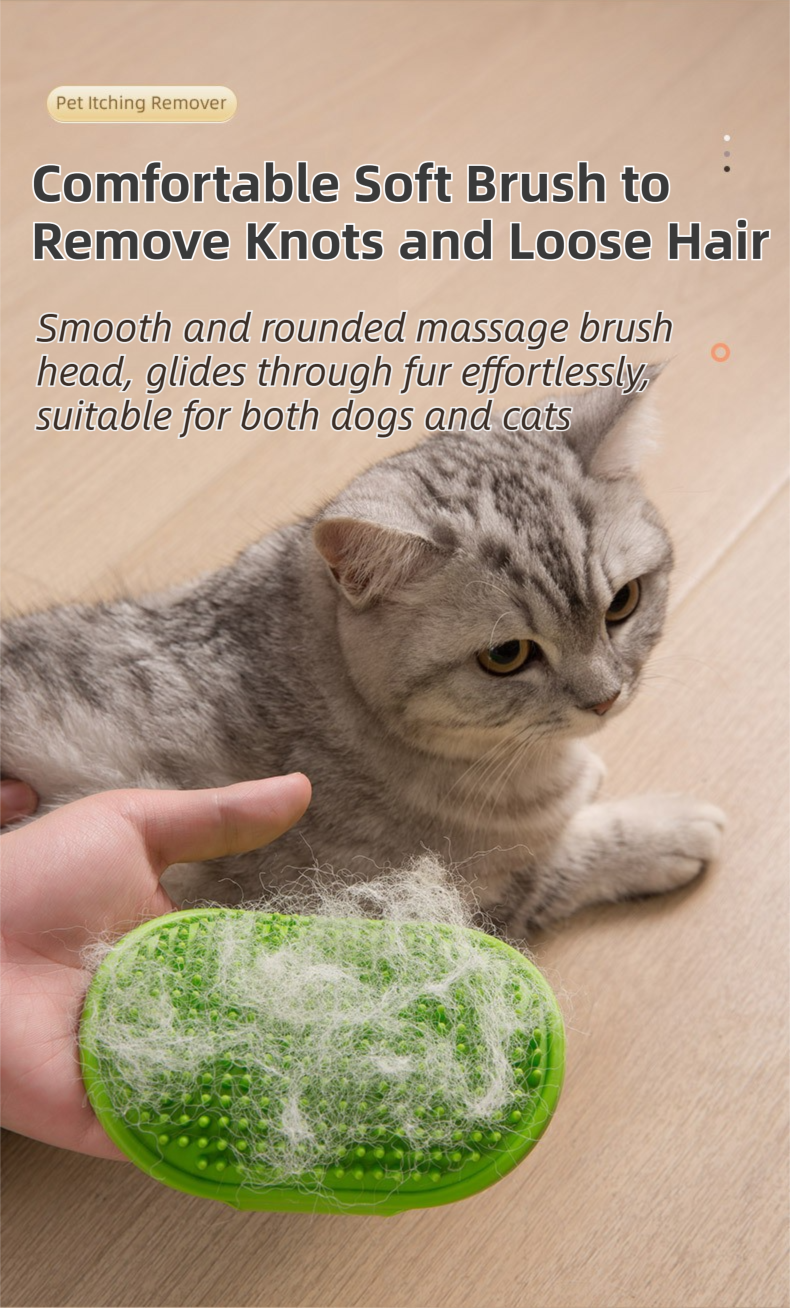 3-Pack Pink Multi-Functional Adjustable Silicone TPR Pet Grooming Massage view 3