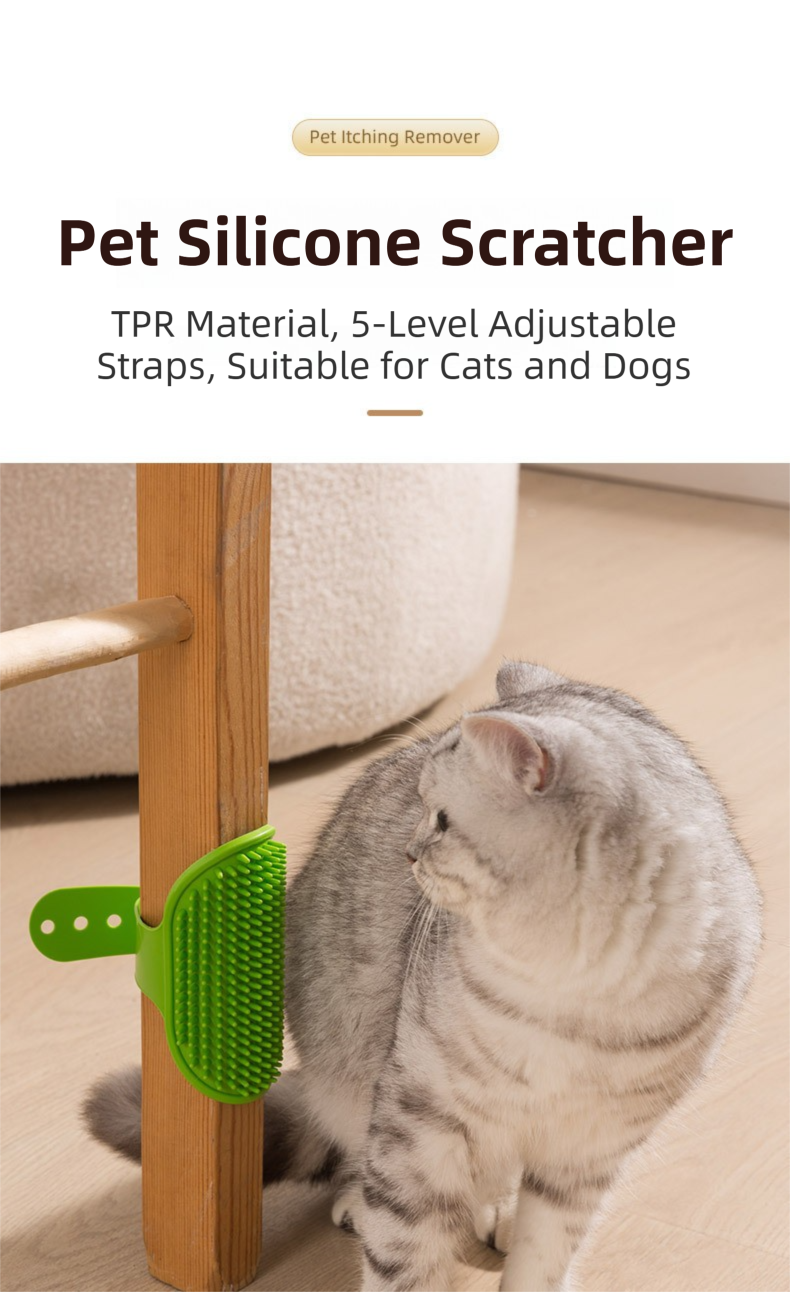 3-Pack Black Multi-Functional Adjustable Silicone TPR Pet Grooming Massage view 2