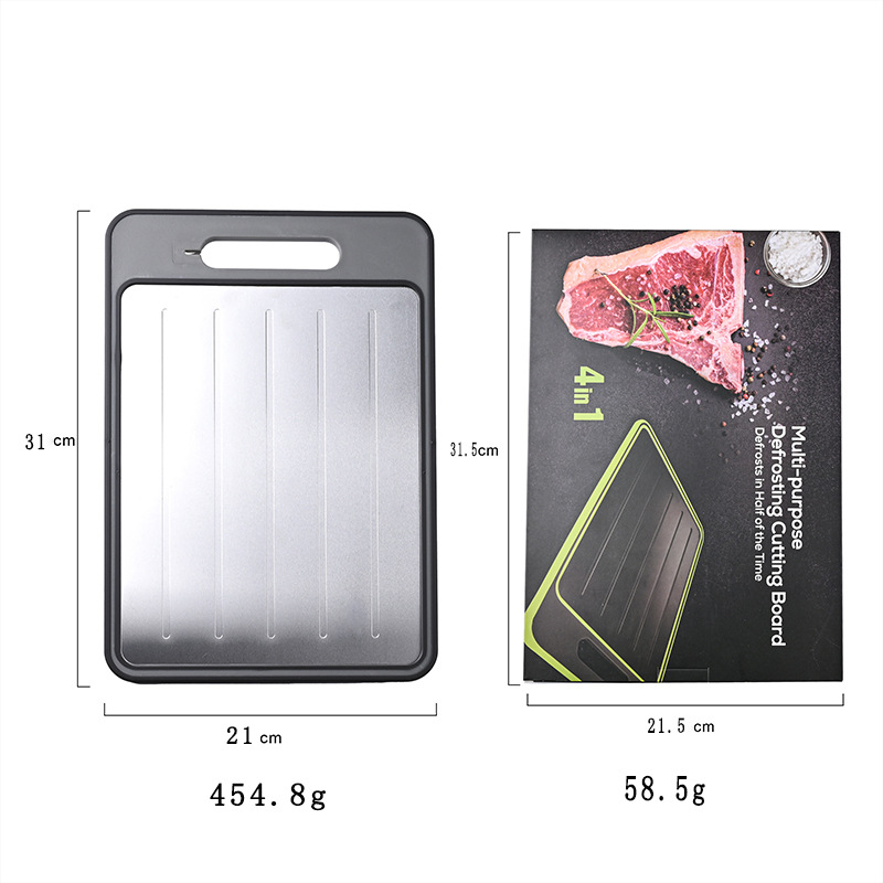 Grey Aluminum Fast Thawing Dual-Sided Cutting Board(31x21CM) - Multifunctional — image 1