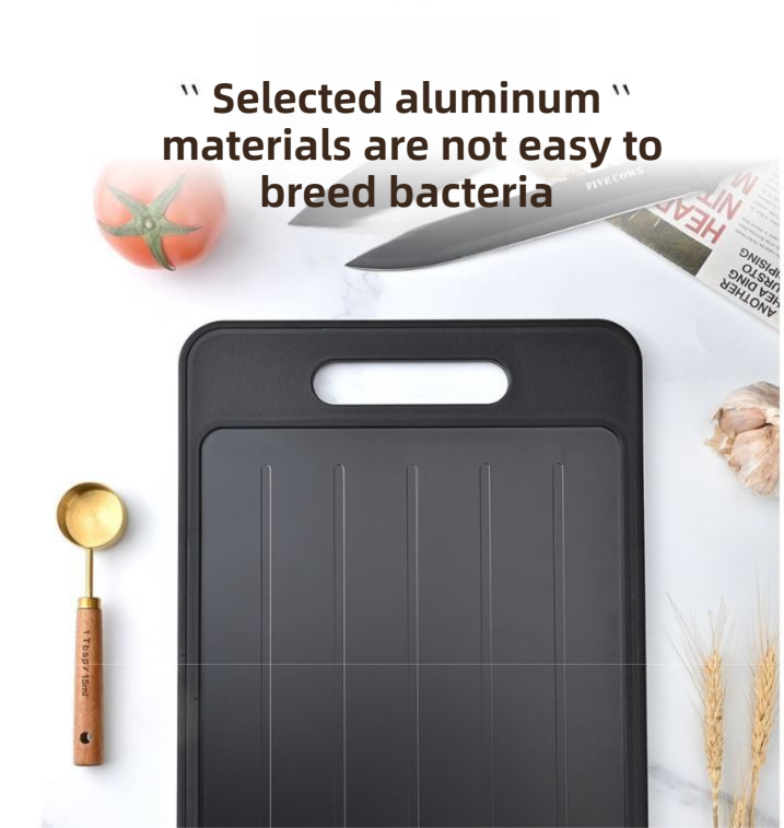 Black-Green Aluminum Fast Thawing Dual-Sided Cutting Board(31x21CM) view 2