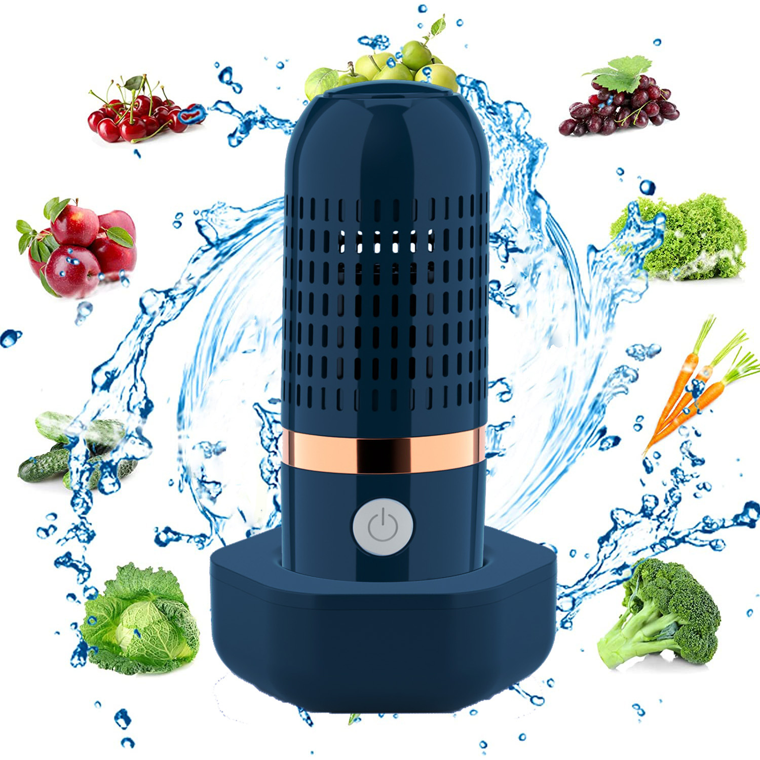 Blue Wireless Capsule Fruit and Vegetable Purifier(16x5.4CM) - Portable Food — image 1