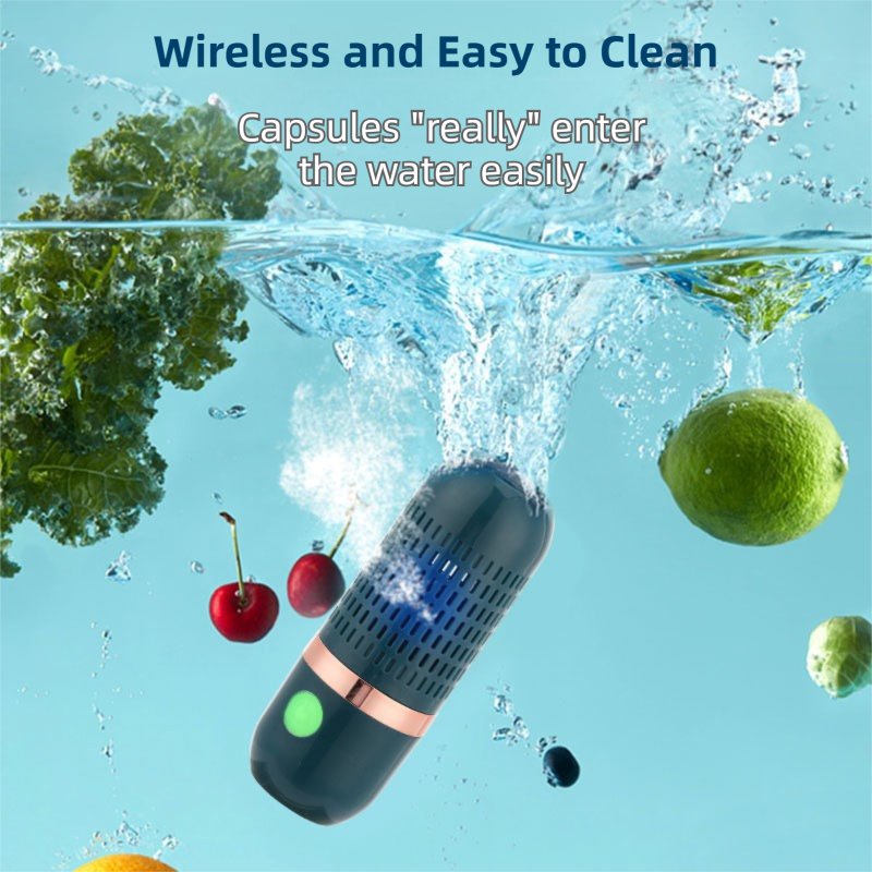 Green Wireless Capsule Fruit and Vegetable Purifier(16x5.4CM) - Portable Food view 2
