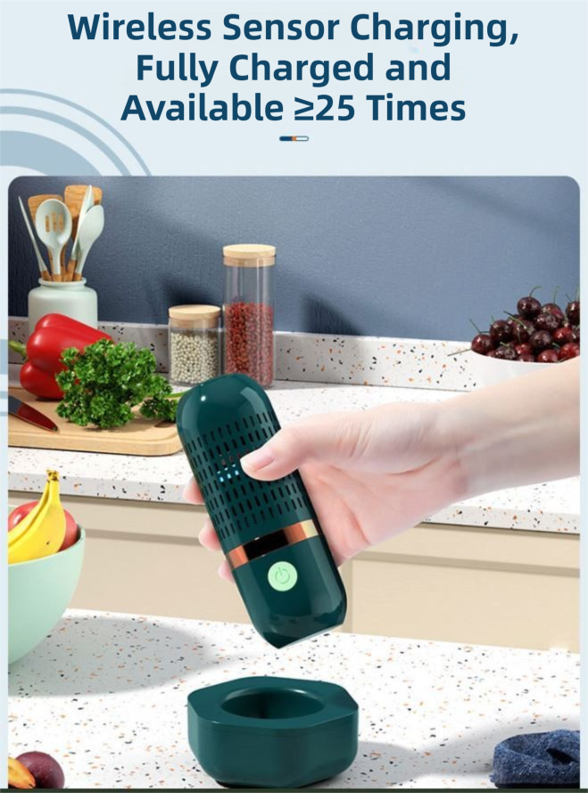 Green Wireless Capsule Fruit and Vegetable Purifier(16x5.4CM) - Portable Food view 7