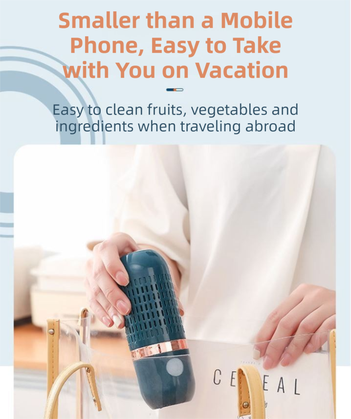 Yellow Wireless Capsule Fruit and Vegetable Purifier(16x5.4CM) - Portable Food view 8