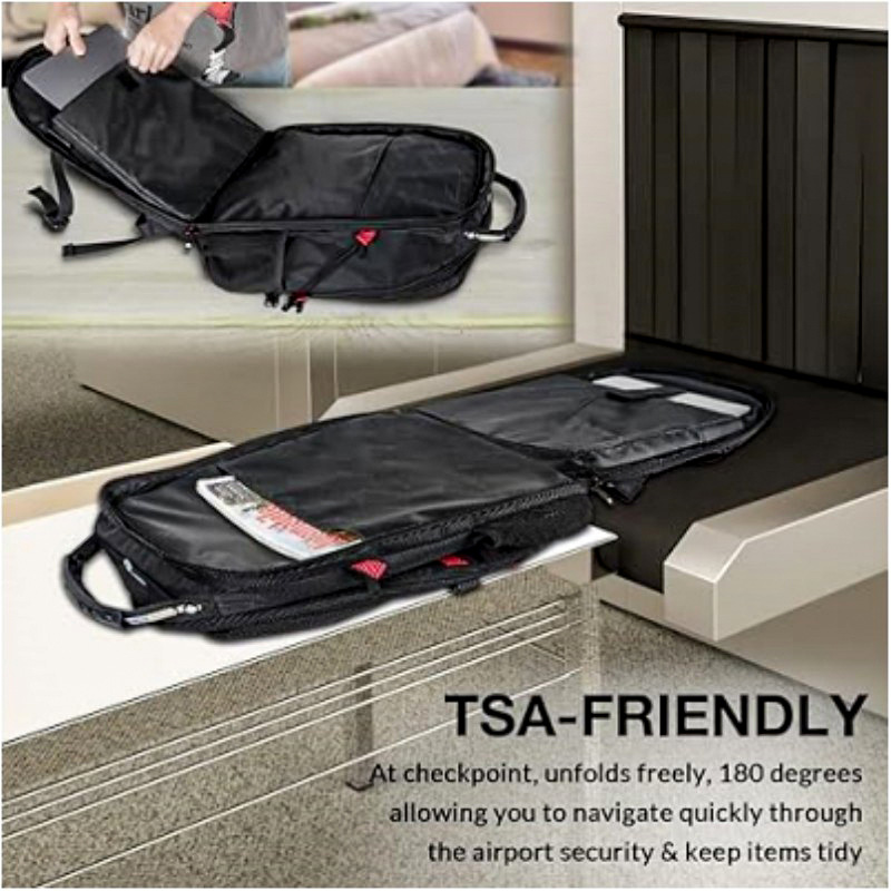 Black 50L Extra Large Laptop Backpack with USB Charging Port - Waterproof view 5
