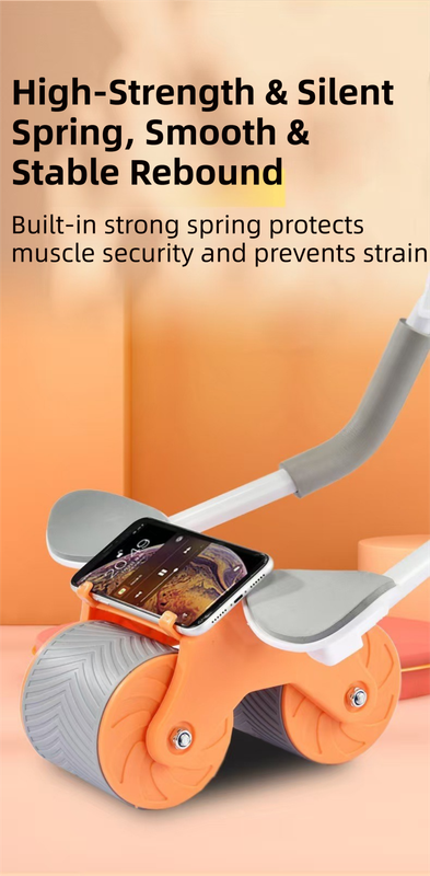 Orange Multifunctional Abdominal Roller with Automatic Rebound - Core Strength view 5