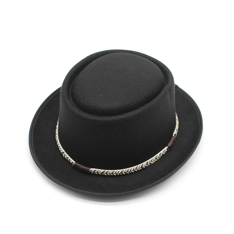 Coffee Brown Unisex Stylish Pure Woolen Short-Brimmed Fedora - Classic British view 3