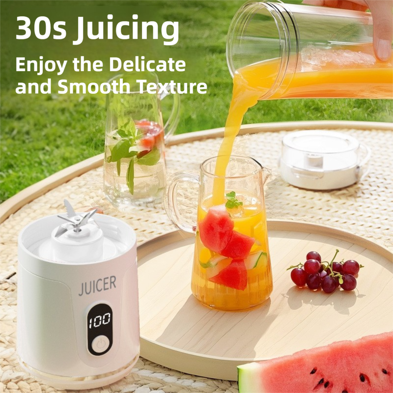 White Portable 600ml Wireless Juicer Blender with 12-Leaf Blades - 20 view 4