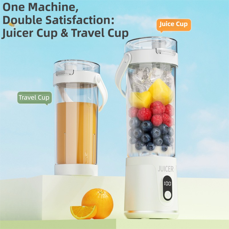 Gray Portable 600ml Wireless Juicer Blender with 12-Leaf Blades - 20 view 3