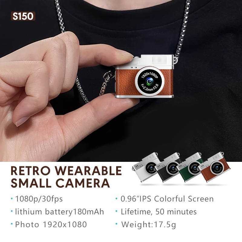 Retro Style Ultra-Mini Thumb Cam for Vlogging (White) - Portable Digital Photo view 2