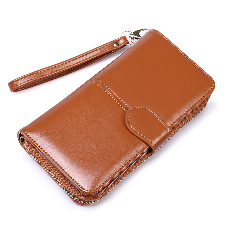 Brown Women's Long Buckle Closure Wallet - PU Lether Large Capacity Multi-Slot — image 1