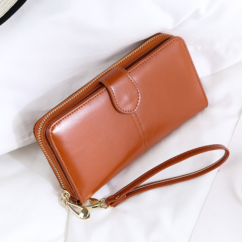 Wine Red Women's Long Buckle Closure Wallet - PU Lether Large Capacity view 4