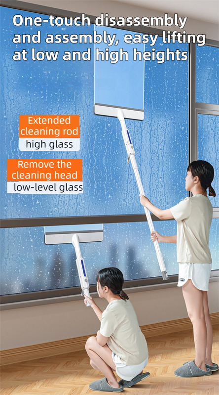 3-in-1 Spray Window Squeegee with 30cm Clean-Panel & 115cm Extension Pole view 4