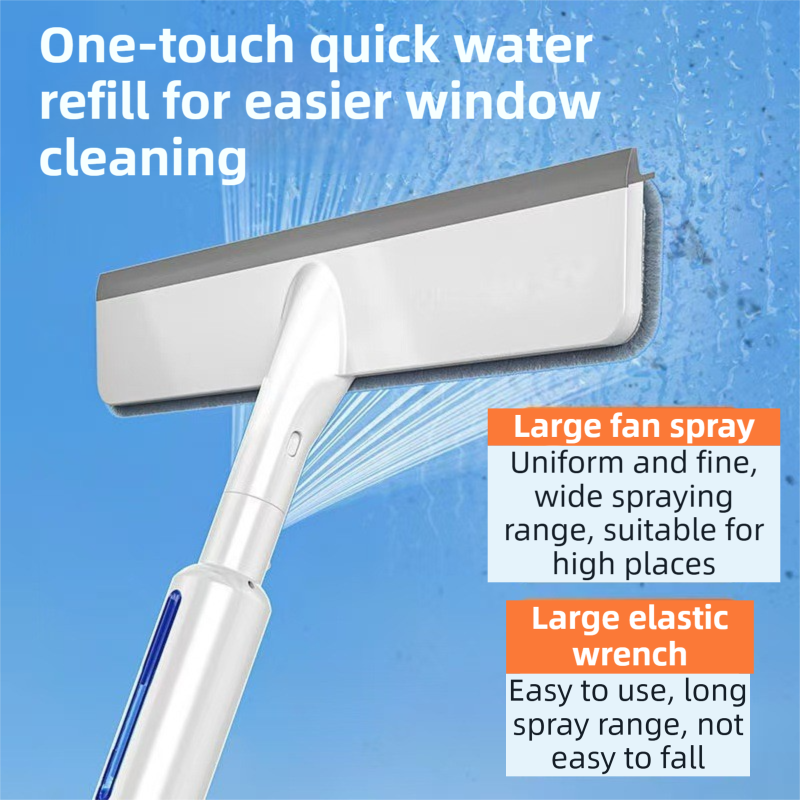 3-in-1 Spray Window Squeegee with 30cm Clean-Panel & 115cm Extension Pole view 6