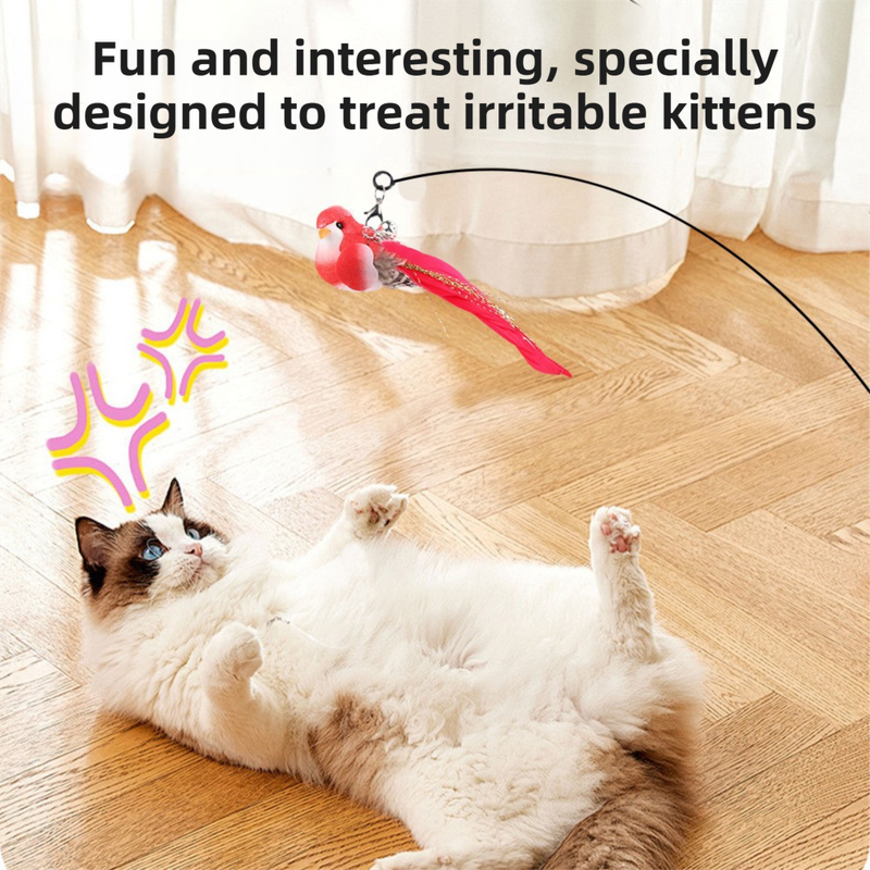 Interactive Self-Play Cat Wand with Suction Base - Automatic Bouncing Teaser view 2