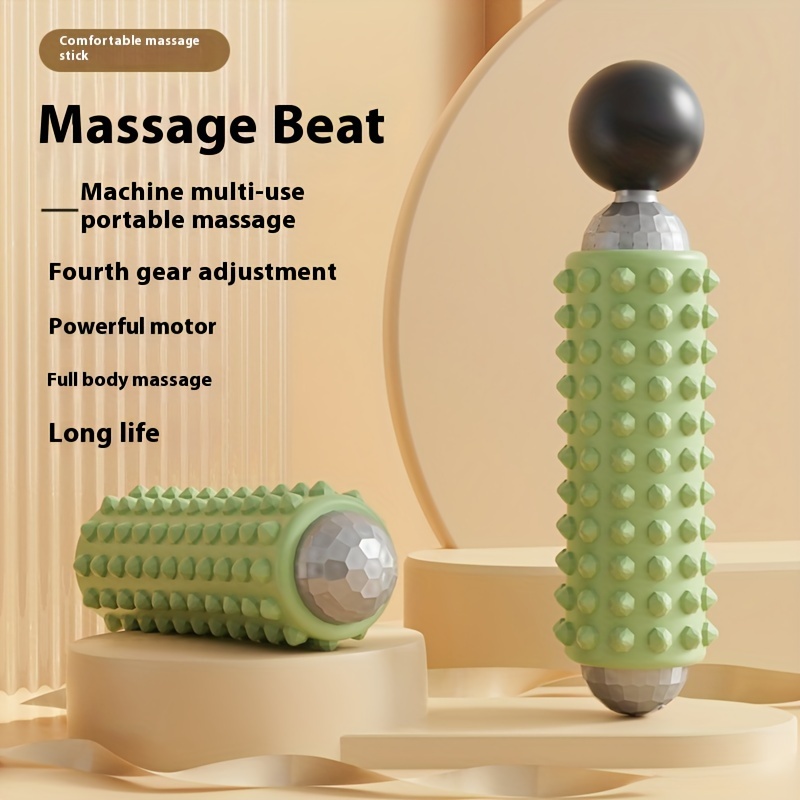Grey Portable Electric Yoga Massage Roller - Handheld Fitness Recovery Tool view 2