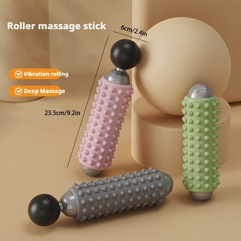 Pink Portable Electric Yoga Massage Roller - Handheld Fitness Recovery Tool view 3