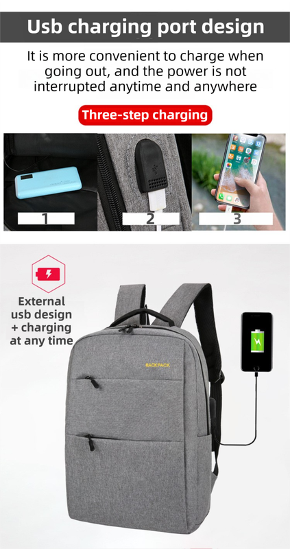 Grey 3-PCS Multi-Functional & Lightweight Backpacks Set for Students - Large view 3