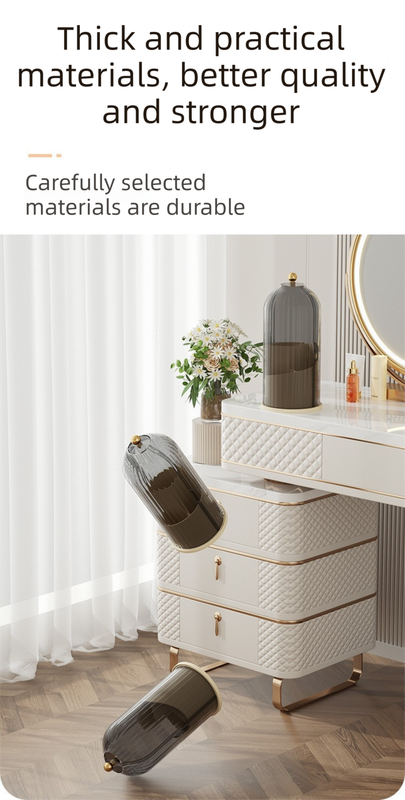 Yellow 360° Rotating Makeup Brush Holder with Black Transparent Dust-Proof view 6