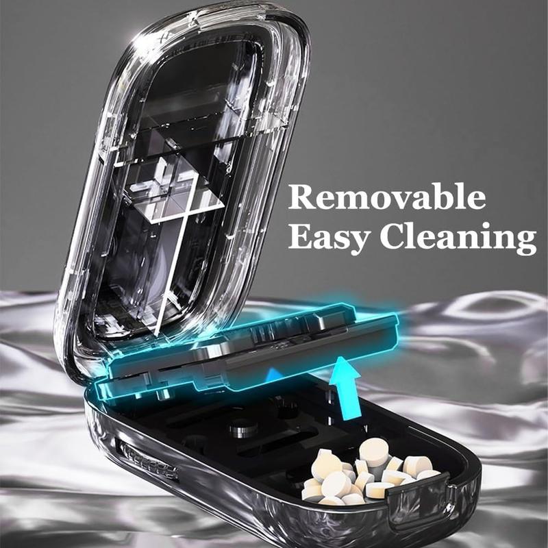 Black Portable Mini Pill Organizer with 1/2 & 1/4 Precision Cutter view 5