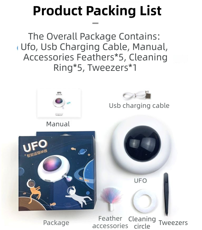 Smart Electric UFO Automatic Cat Toy - Self-Playing Teaser with 5 Rotating view 7