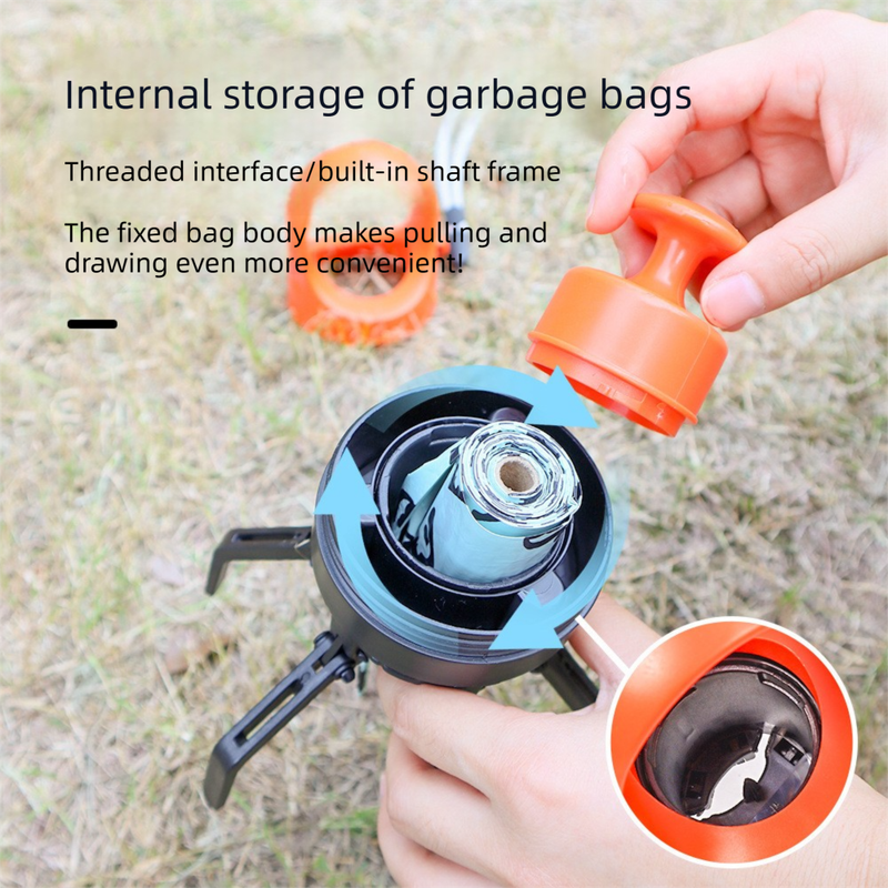 Orange Foldable 6-Claw Pet Pooper Scooper with Integrated Waste Bag Dispenser view 4