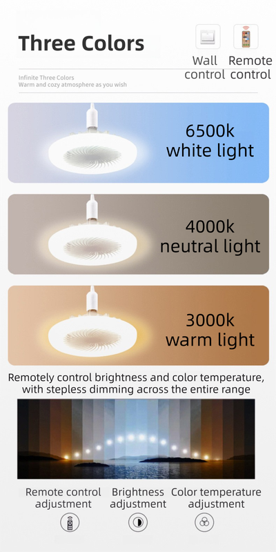 White Quiet Remote LED Ceiling Fan Light with Aromatherapy Slot and Removable view 3
