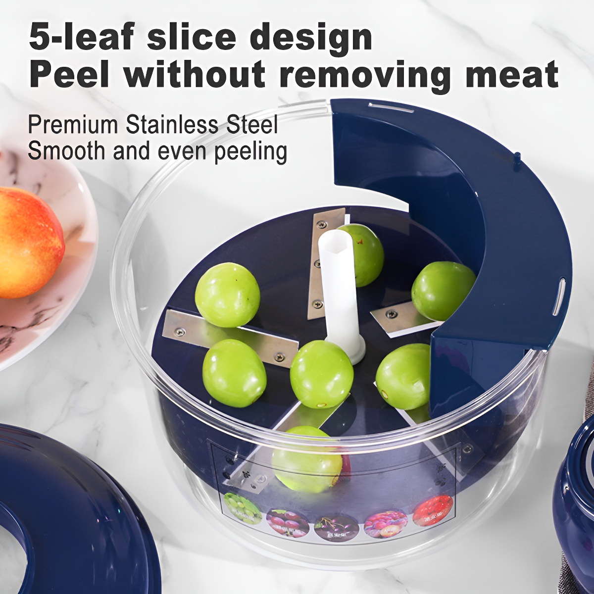 Blue Automatic Grape Peeler Machine - High-Efficiency & Mess-Free view 2
