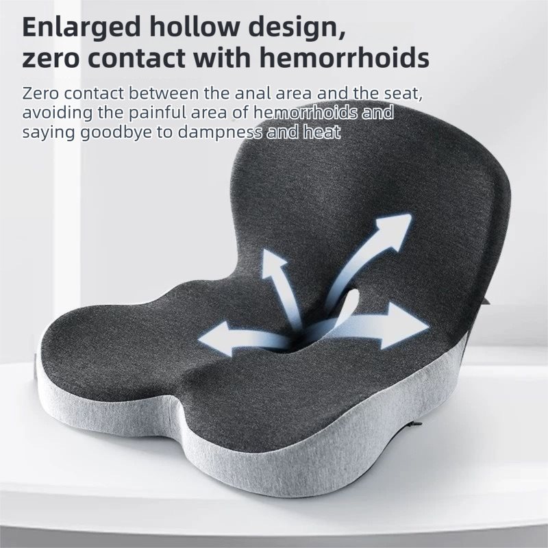 Black Ergonomic Memory Foam Seat Cushion & Lumbar Support(44x42x32CM) view 5