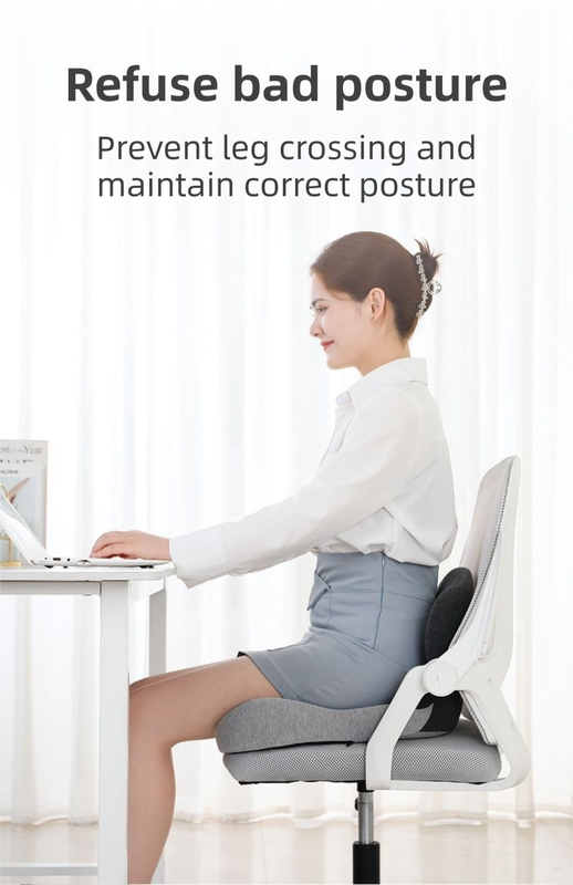 Grey Ergonomic Memory Foam Seat Cushion & Lumbar Support(44x42x32CM) view 7