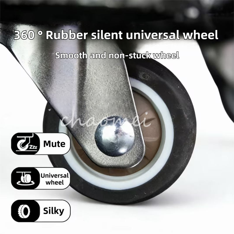 Black Portable Folding Shopping Trolley Bag(50x40x30CM) - Durable Woven Fabric view 3