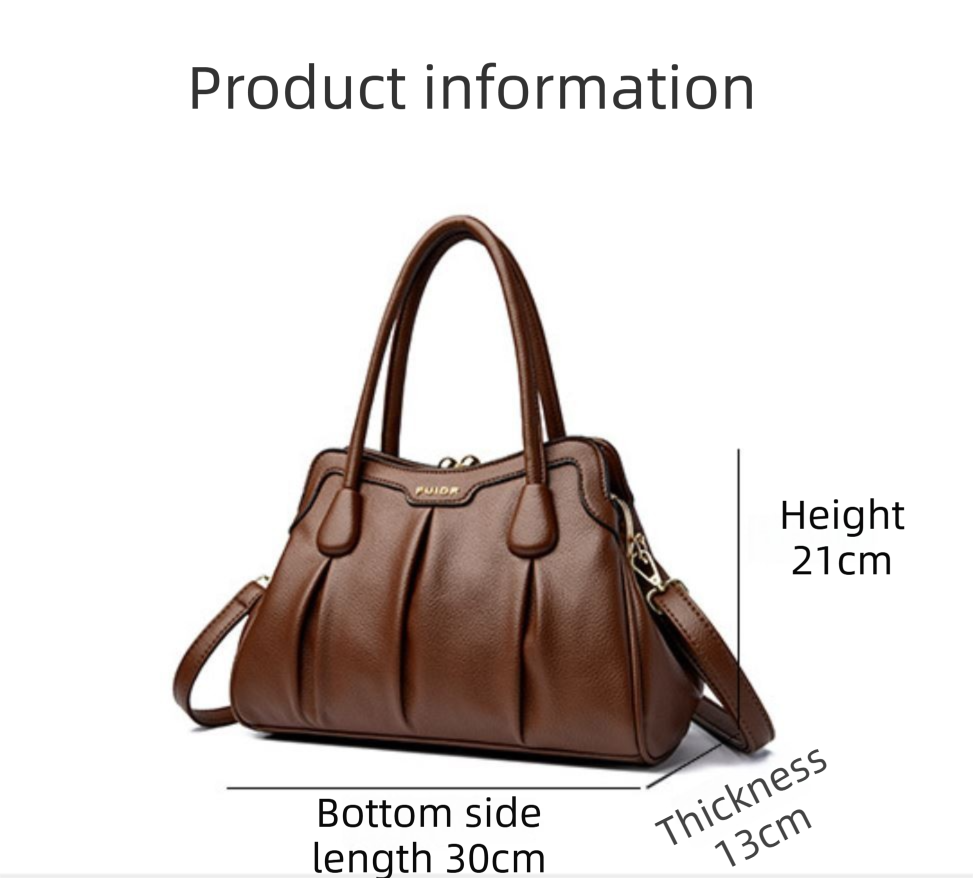 Brown Women's Premium Wear-Resistant Leather Shoulder Bag - Vintage Frame view 2