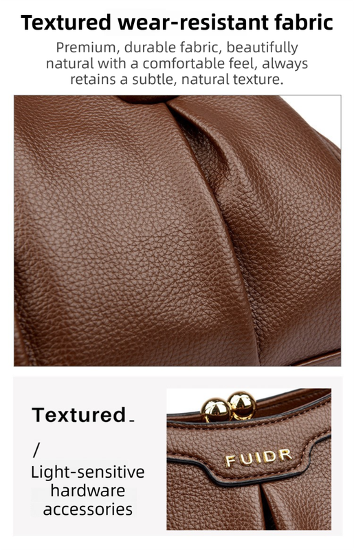 Brown Women's Premium Wear-Resistant Leather Shoulder Bag - Vintage Frame view 3