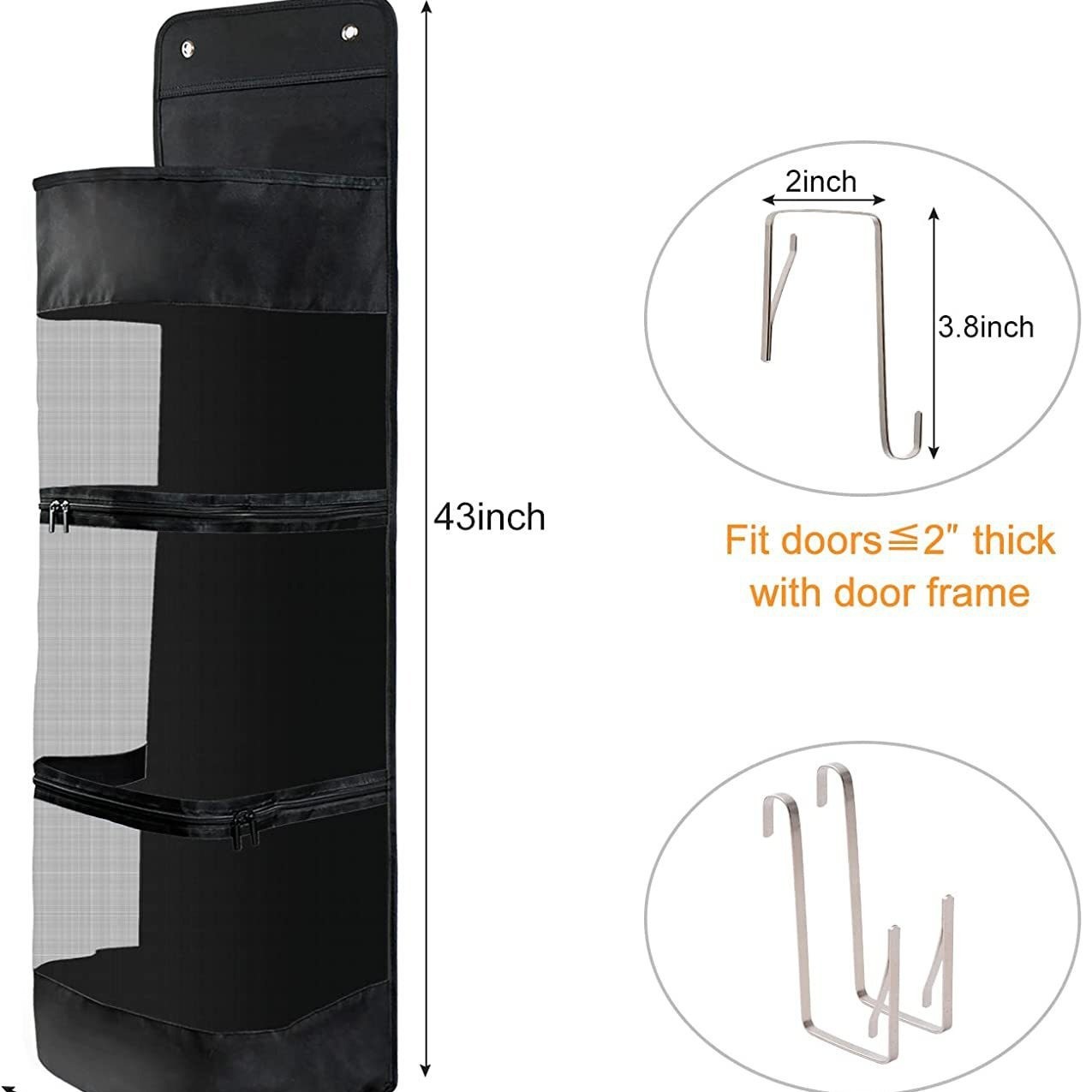 Over-the-Door Hanging Sports Gear Organizer With Zipper for Easy-Access to view 5