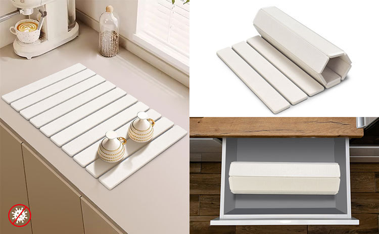 30x40cm Foldable Marble Pattern Kitchen Dish Drainer(Style 4) view 4