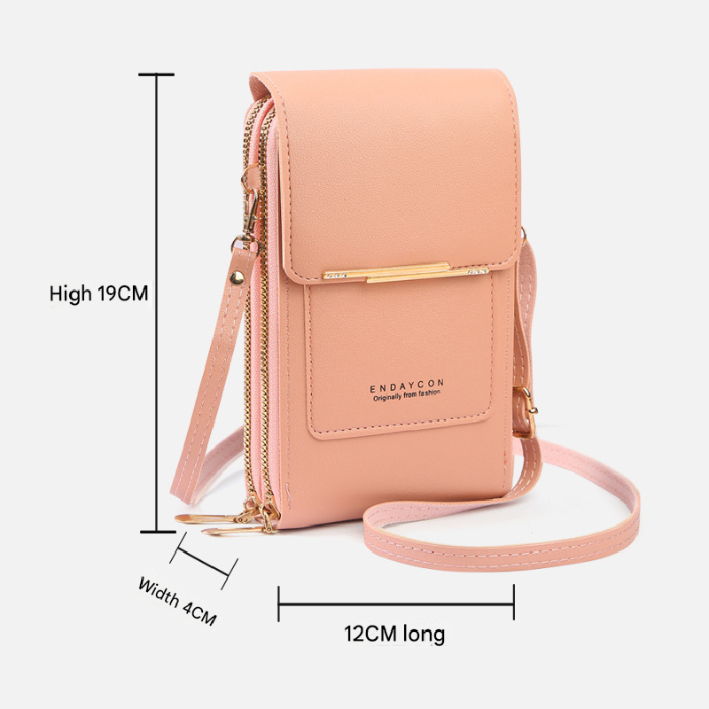 Green Touch Screen Crossbody Phone Bag for Women Small Shoulder Purse with view 4