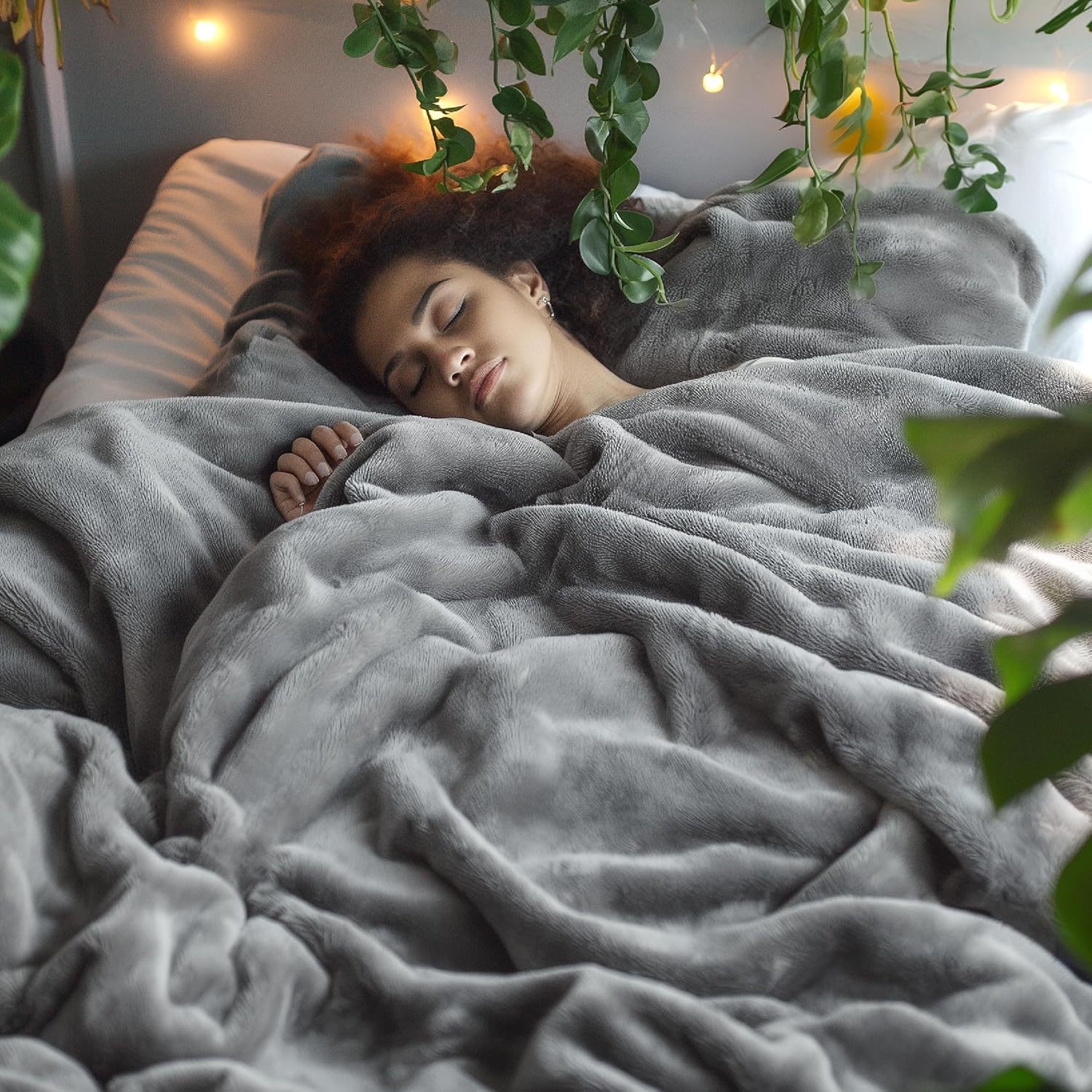 Grey Ultra-Soft Coral Fleece Blanket – Lightweight Summer Throw for Office Naps view 5