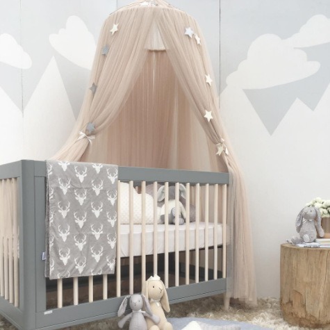 Grey Nordic Style 7-Layer Tulle Bed Canopy 300cm Extra Long 60cm Dome for view 2
